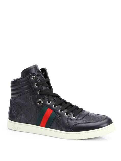 gucci hihg tops men|black gucci high top men's.